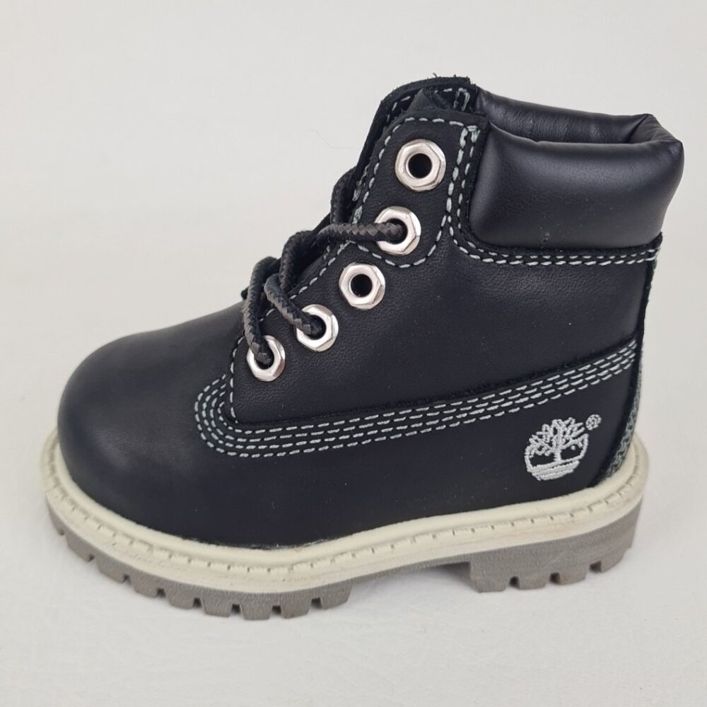 Timberland 6In Classic TODDLER Casual Boots Outdoors Black Leather